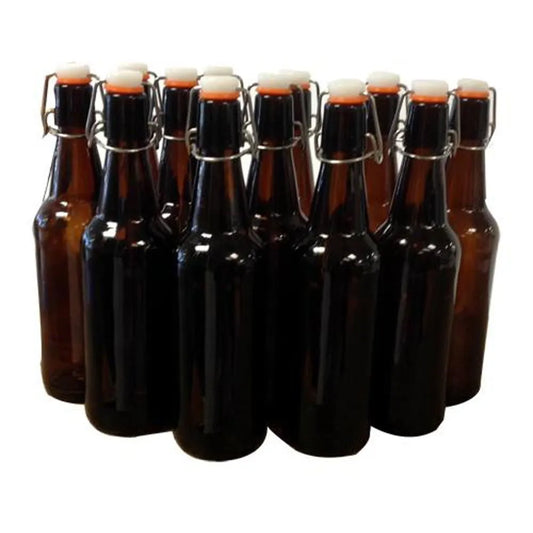AMBER FLIP TOP BOTTLES 500ML X 12