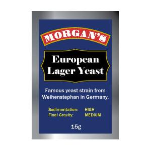 Morgan's European Lager Yeast 15g sachet.