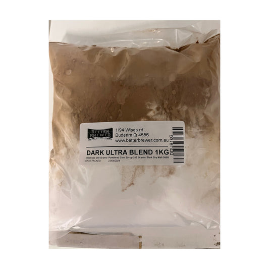 Dark Dry Ultra Blend 1kg Brew Enhancer 3 in a labelled bag.