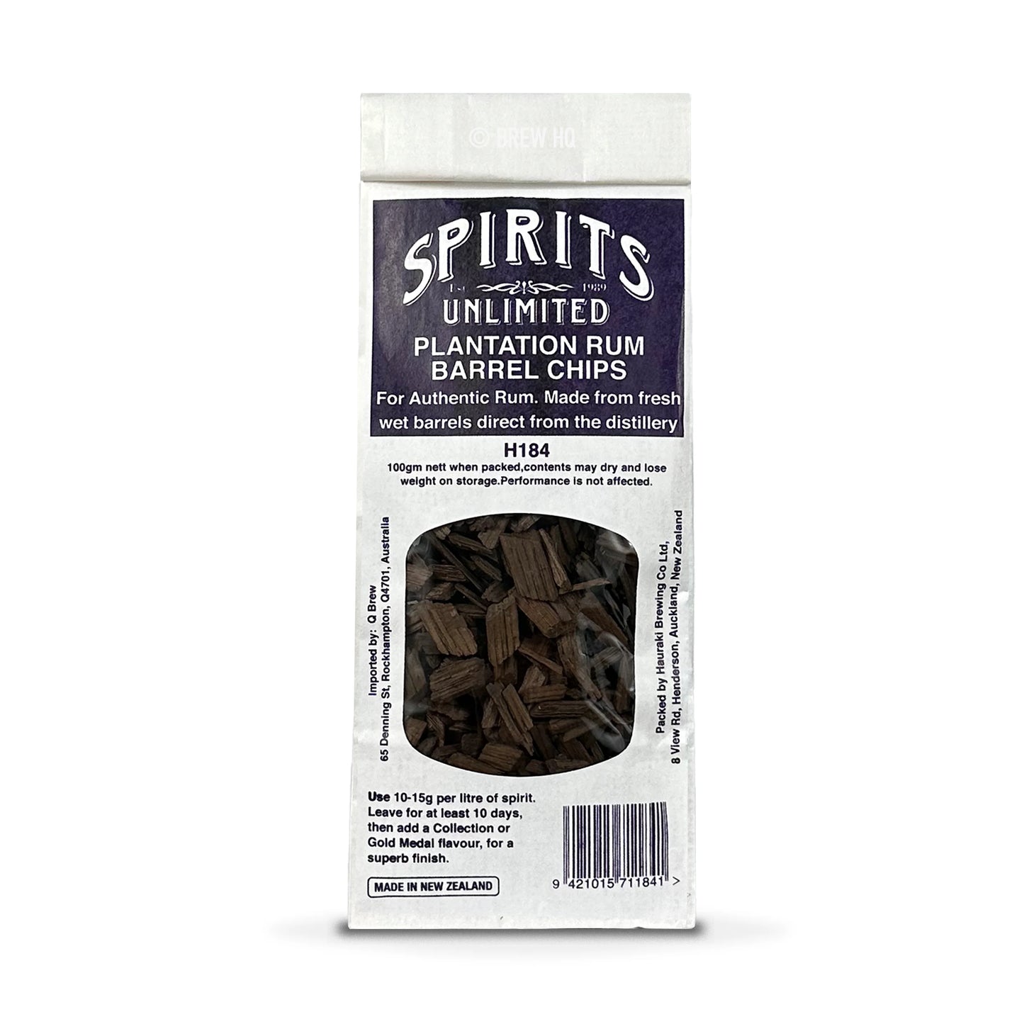 SPIRITS UNLIMITED PLANTATION RUM BARREL CHIPS 100g