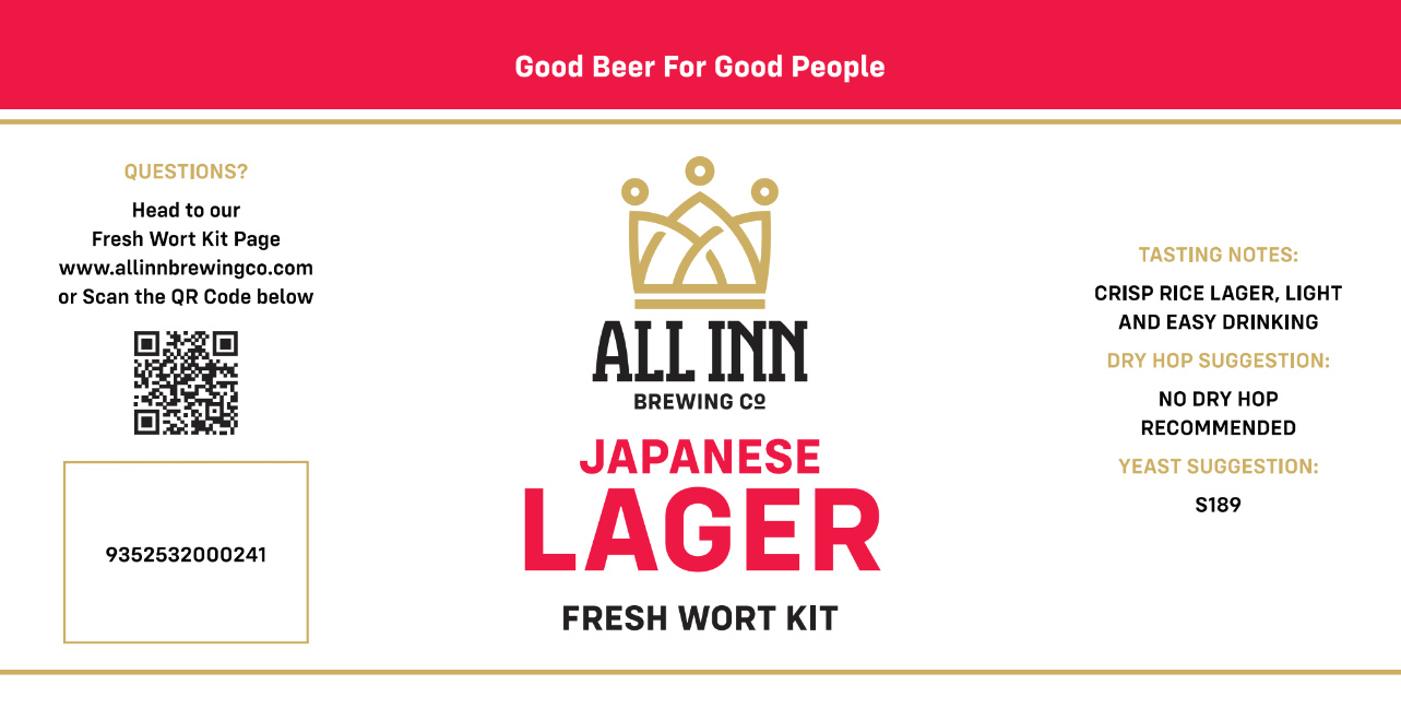 All In Brewing JAPANESE LAGER (KISSAKI) Fresh Wort Kit