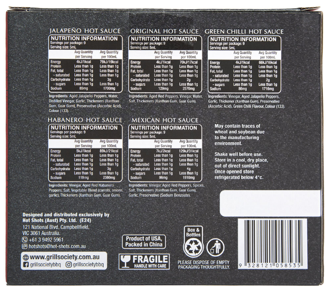 GRILL SOCIETY - Mini Hot Sauce Collection