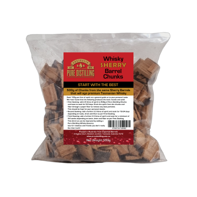 PURE DISTILLING WHISKEY SHERRY BARREL CHUNKS 500g