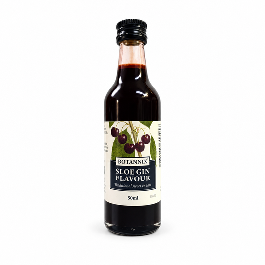 Botannix Sloe Gin bottle on a white background