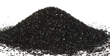 Pile of activated granulated coarse carbon