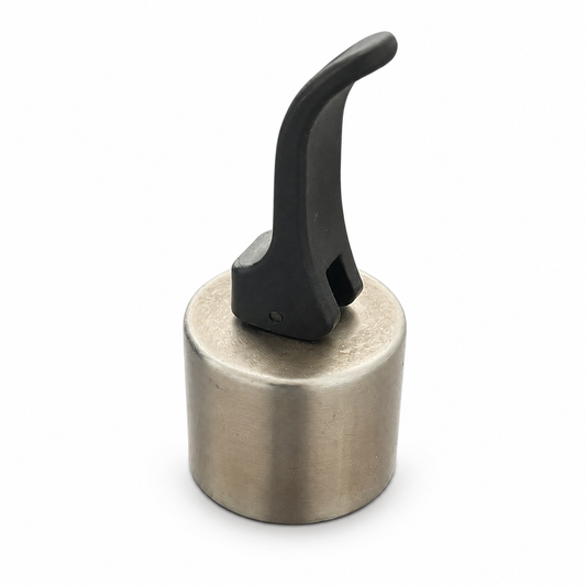 Multi bottle stopper with stainless steel base and black lever