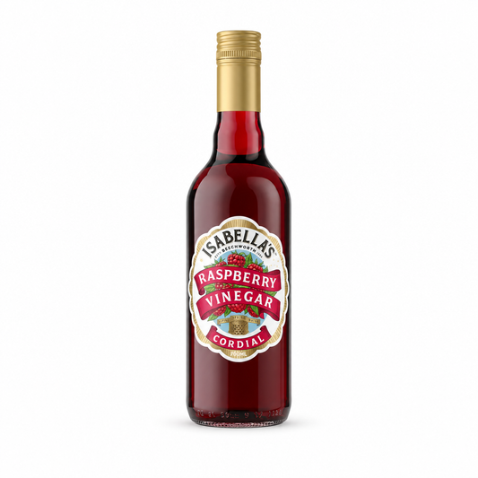 Raspberry Vinegar cordial on white