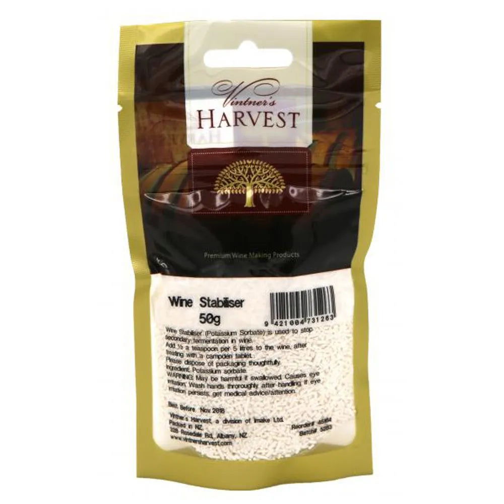 VINTNER'S HARVEST POTASSIUM SORBATE 50g WINE STABILISER