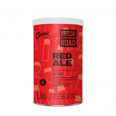 Red can of Brick Road Red Ale on a white background