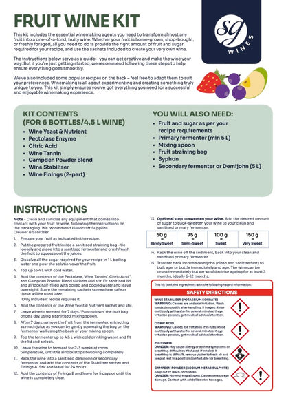 SG Wines Fruit Wine Kit
