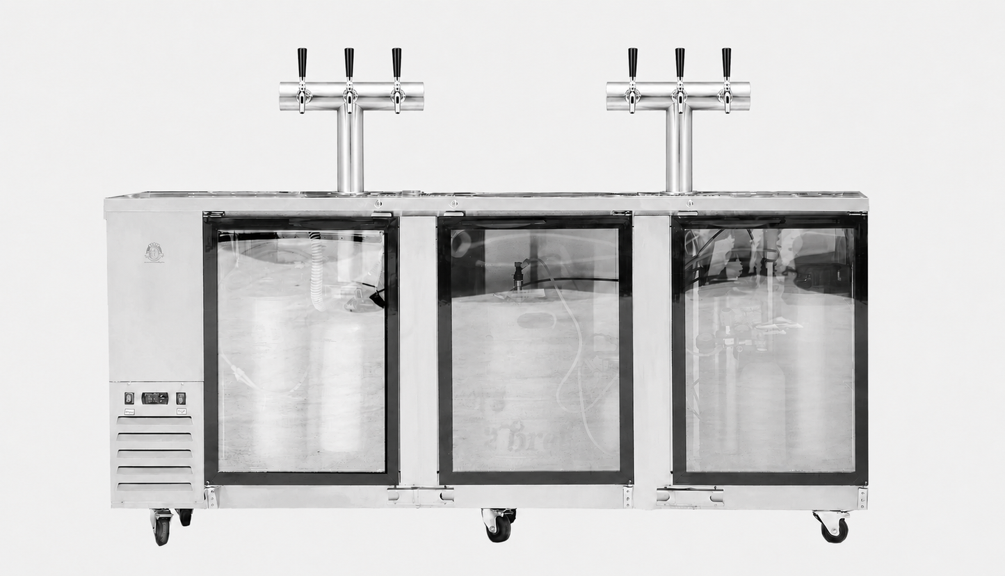 Super Deluxe Three Door Kegerator