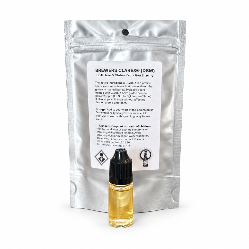 Brewers Clarex bottle and pouch on a white background