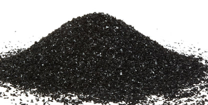 Pile of activated granulated coarse carbon