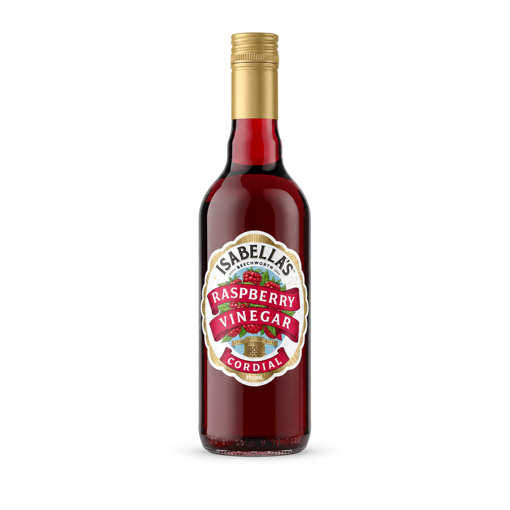 Raspberry Vinegar cordial on white