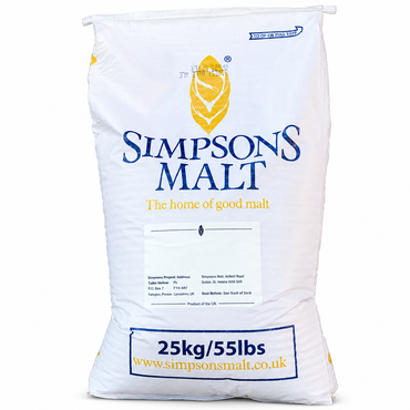 Simpsons Malt grain bag on a white background