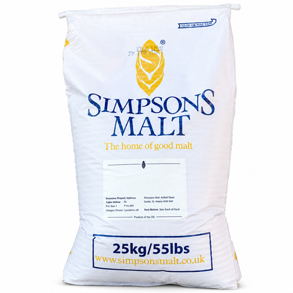 Simpsons Malt grain bag on a white background