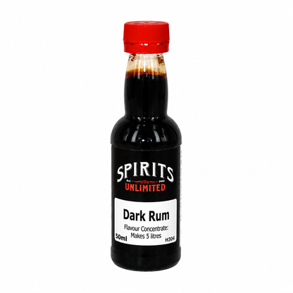 Traditional Dark Rum bottle on a white background