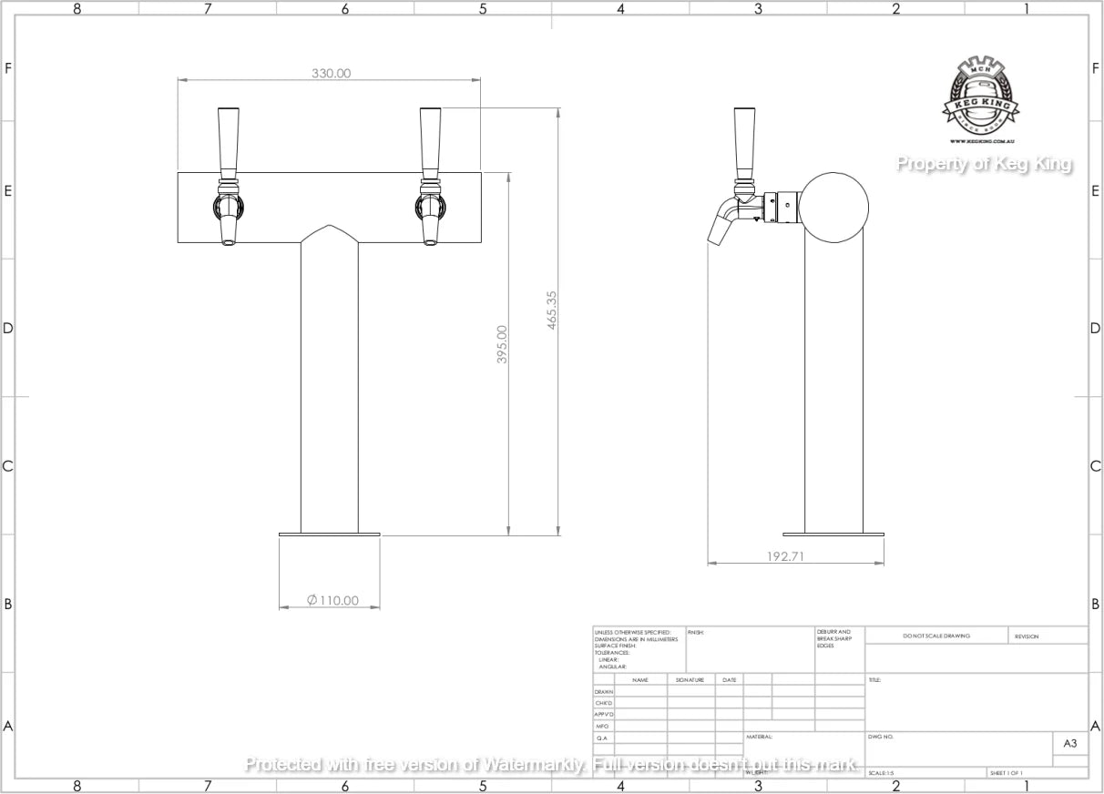 DOUBLE TAP Font T Bar FasTap UltraT Tower with Taps